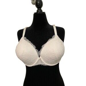 Victoria's Secret Dream Angels White Lace Bra Size 38DDD 38F Underwire Padded